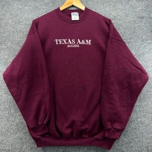 90s Vintage Texas AM Aggies Maroon Crewneck Sweatshirt Mens XL Tultex